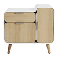 **Moderne kast met houten deuren en minimalistisch design**