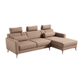 **Moderne beige hoekbank met verstelbare rugleuningen**