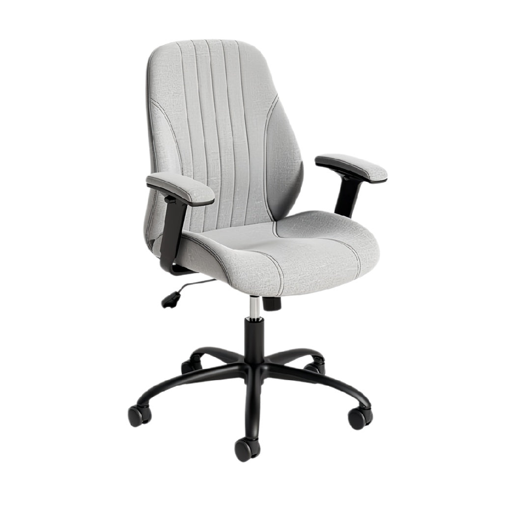 **Ergonomische bureaustoel met verstelbare armleuningen en wielen**